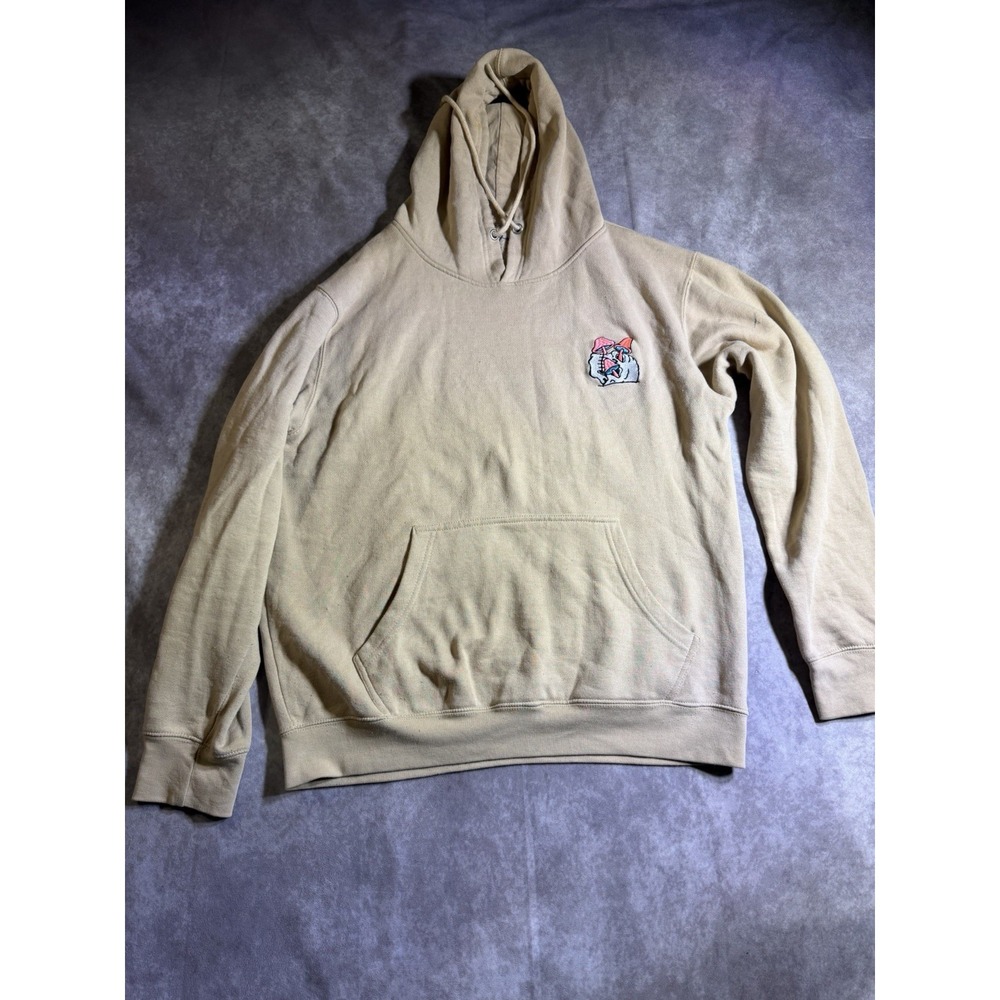 Eighty eight Brand Fresh Vibez Mushroom Skull Hoodie Tan Beige Mens LargeGraphic